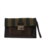 Fendi pecan canvas clutch bag (pre-owned)