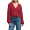 Nation LTD bo balloon sleeve cardigan in danish red