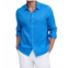 Raffi brayden long sleeve linen shirt in blue