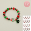 FASHNZFAB 12pcs - christmas bell charm beaded stretch bracelets