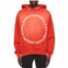 Purple Brand fleece circle wordmark hoodie in core red