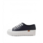 Django & Juliette womens baselo shoe in white-navy leather-tumble leather