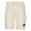 C.P. COMPANY minimalist beige bermuda cargo shorts with lens detail