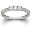 Pompeii3 1/4ct vintage three stone princess cut diamond engagement ring 14k white gold size selectable