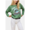 DAYDREAMER willie nelson 1980 cowboy raglan thermal sweatshirt in stone green