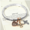 FASHNZFAB john 3:16 message angel heart cross charm stretch bracelet