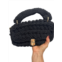 Urban Expressions womens woven clutch bag in black