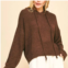 DAVI & DANI cropped hoodie in chocolate brown