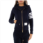 Thom Browne navy 4-bar loopback full zip hoodie
