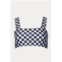 SALT GYPSY luna crop swim top in black/white checked