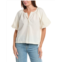 Max Studio bubble sleeve seersucker shirt