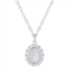Glistening Jewels sterling silver oh mary conceived medallion pendant necklace