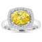 Pompeii3 2.26ct oval citrine & diamond halo ring 10k white gold size selectable