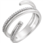 Pompeii3 14kt white 1/6 ctw diamond negative space ring right hand twist ring
