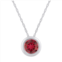 Glistening Jewels 10k gold 5mm round created ruby pendant necklace