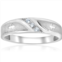 Pompeii3 1/10 ct mens diamond cross wedding anniversary ring 10k white gold size selectable