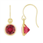 Glistening Jewels 10k gold 5mm round created ruby drop earrings
