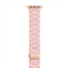 Michele womens 38/40/41mm and 42/44/45/49mm barely pink and pink stainless steel and silicone band for apple watch ms