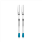 Trudeau seafood forks, set of 2, tropical blue