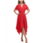 Kensie Dresses womens gathered mid calf midi dress