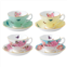 Royal Albert miranda kerr friendship teacup & saucer 8 piece set blessings, gratitude, joy & devotion