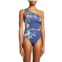 Johnny Was bloom one shoulder one piece swimsuit in blue