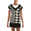 Kingston Grey womens knit houndstooth sweaterdress