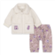 Little Marc Jacobs white cardigan & pink trousers set