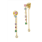 SAVVY CIE JEWELS 18k gold sterling double drop earrings