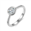 Rachel Glauber rg white gold plated with diamond cubic zirconia bezel solitaire ring