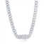 Simona sterling silver 9mm monaco chain w/micro pave cz lock