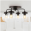 JONATHAN Y piper 18 4-light farmhouse rustic iron/glass led semi flush mount
