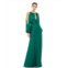 Ieena for Mac Duggal tied keyhole cold shoulder bishop sleeve gown