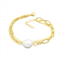 Adornia mixed chain pearl bracelet gold