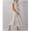 Giftcraft linen tiered maxi skirt in white