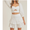 MABLE eyelet crop top and mini skirt set in white