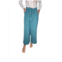 White Birch womens wide leg tie top pants in smoked teal