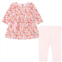 Carrement Beau pink leaf print dress & leggings