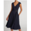 HALSTON HERITAGE shelbee dress in tech suiting in midnight