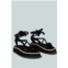 Rag & Co X kendall strings platform leather sandal in black