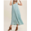 Listicle front tie-tiered maxi dresd in aqua