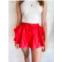 Idem Ditto kick it faux leather skort in red