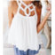 WISHLIST latticework woven tank in white