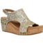 Corkys Footwear carley wedges in gold glitter