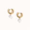 Joey Babi 18k gold plated chunky stainless steel with pearl earrings - leah earrings