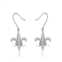 Genevive sterling silver cubic zirconia fleur-de-lis drop earrings