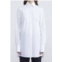 Lafayette 148 organic cotton poplin button-front tunic shirt in white