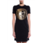 Versace Jeans Couture womens black gold logo short sleeve t-shirt dress