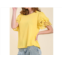 Umgee lemon top with eyelet sleeves in yellow