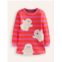 Boden Ida Sweatshirt Applique Dress - Vibrant Pink/Terracotta Ghosts